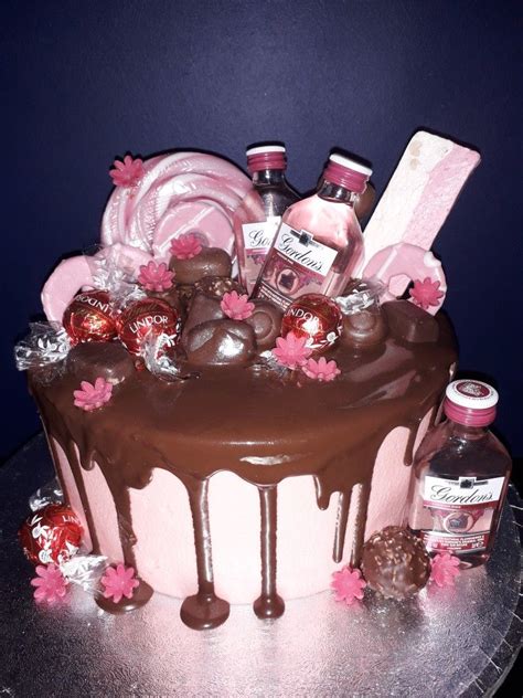 Pink Gin And Chocolate Drippy Cake 18th Birthday Cake 21st Birthday