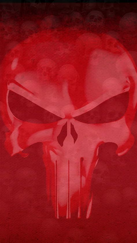 Red Punisher Skull Wallpaper