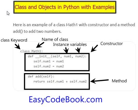 Python Class And Objects With Program Examples EasyCodeBook