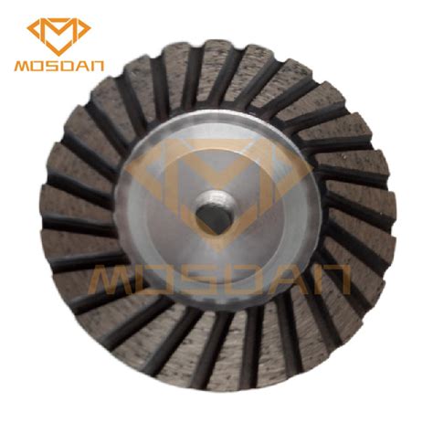 4′′ Turbo Aluminum Diamond Cup Wheel With M14 Thread For Marble Granite