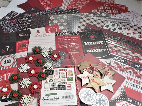 Christmas Scrapbook Paper 12x12 Kit Set of 24 Sheets Plus Paper Plus Wooden Tags and ...