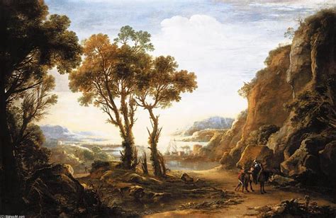 Museum Art Reproductions Evening Landscape By Salvator Rosa