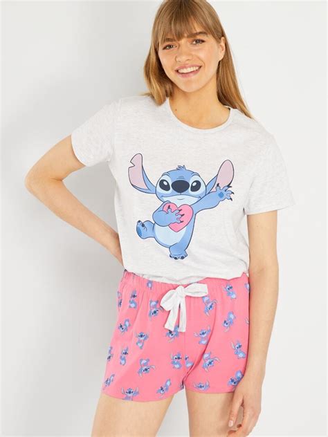 Pyjama Stitch 2 pièces gris rose Kiabi 9 50