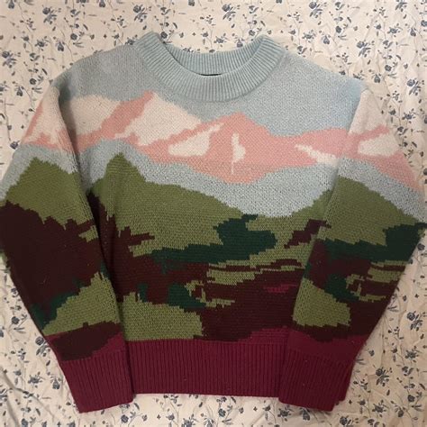 Wild Fable Womens Blue And Pink Jumper Depop