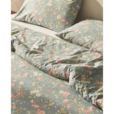 ZARA HOME Пододеяльник с цветочным принтом 240 x 220 купить по низким ...