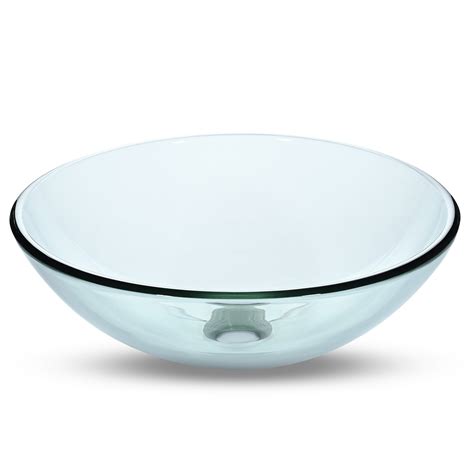 Aquaterior Bathroom Tempered Glass Vessel Sink Round Basin Bowl