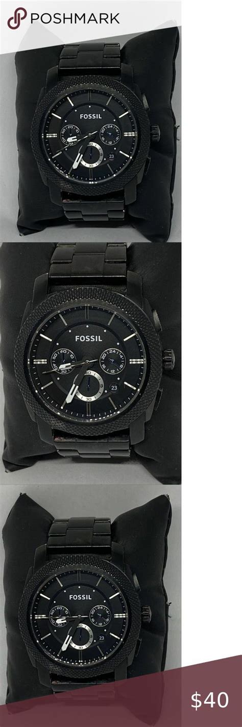 Fossil Machine Fs Men S Stainless Steel Analog Black Dial Quartz