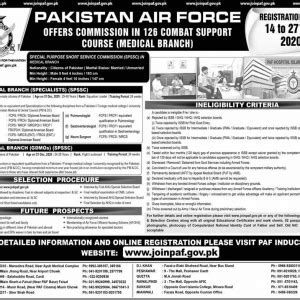 Join Pakistan Air Force As PAF Officers In Medical Branch 131 CSC