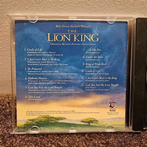 The Lion King Original Motion Picture Soundtrack Cd Ebay