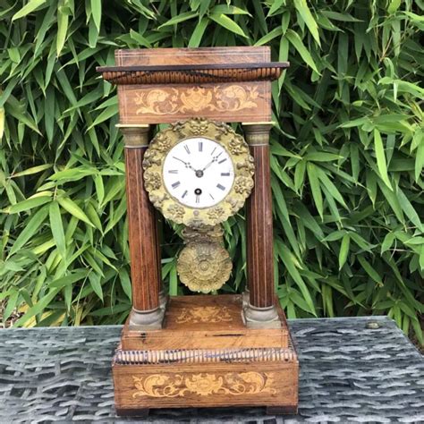 Pendule Portique Epoque Napoleon Iii Bronze Dor Emaille Horloge Eur