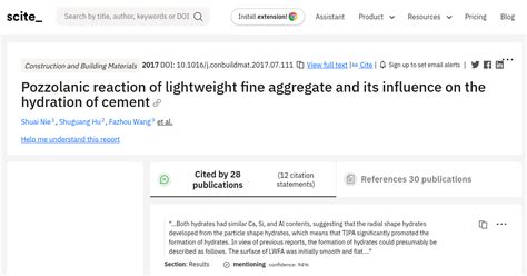 Pozzolanic reaction of lightweight fine aggregate and its influence on ...