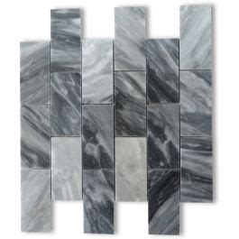 Bardiglio Gray Italian Dark Grey Marble 2x4 Grand Brick Subway Mosaic