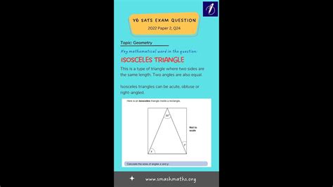 Understand And Apply Isosceles Triangle Key Stage 2 Online Sats Maths Practice Tests Shorts