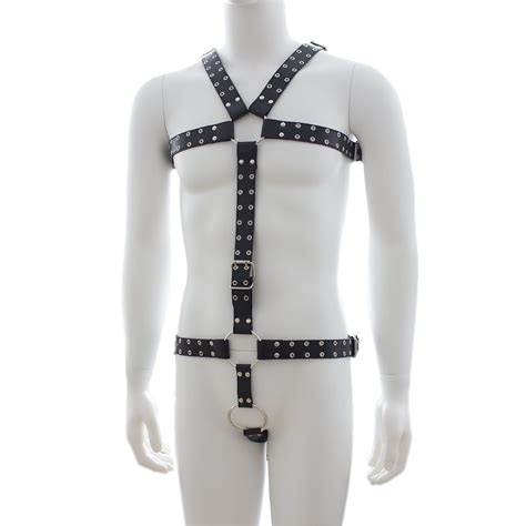 Leather Full Body Harness Men With Cockringbdsm Men Bondage Etsy Uk