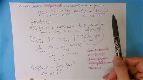 Continuidad Y Derivabilidad De Un Función Definida A Trozos Youtube