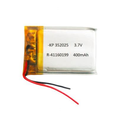 3 7V 400mAH Lithium Polymer Lipo Rechargeable Battery Model KP 352025