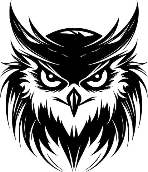 Owl schwarz weiß isolierte icon vektor illustration Premium Vektor