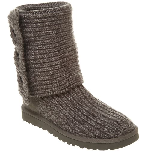 Womens UGG UGGs Cardy Knitted Boot Grey Marl Boots | eBay