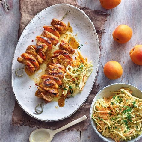 Brochettes De Filet Mignon Aux Abricots Et Coleslaw Recettes Saines