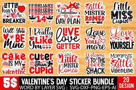 Valentines Day Sticker Design Bundle Sticker Svg Valentines Day