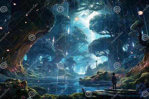 Anime Animals: Magical Forest with Mystical Creatures Stock ...