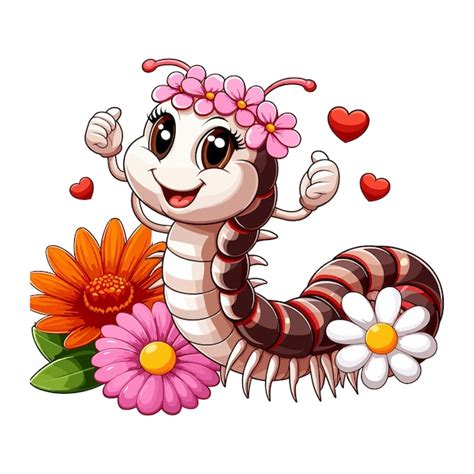 Premium Vector Cute Centipede Vector Cartoon Illustration