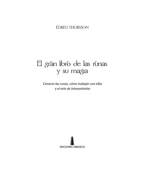 El Gran Libro De Las Runas Y Su Magia Edred Thorsson El Gran Libro De