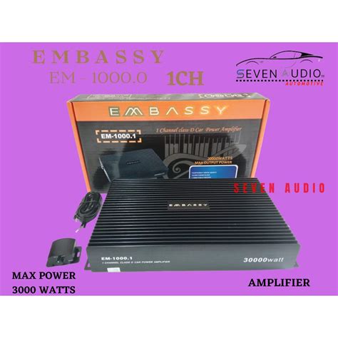 Power MONOBLOCK Embassy EM 1000 1 Class D Power Embassy 1CH 30000 Watts