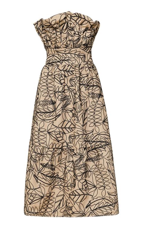 Silvia Embroidered Linen Midi Dress By Andres Otalora Moda Operandi