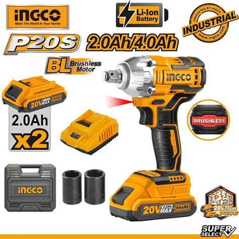 Ingco By Winland Cordless Wireless Lithium Ion Brushless Impact Wrench