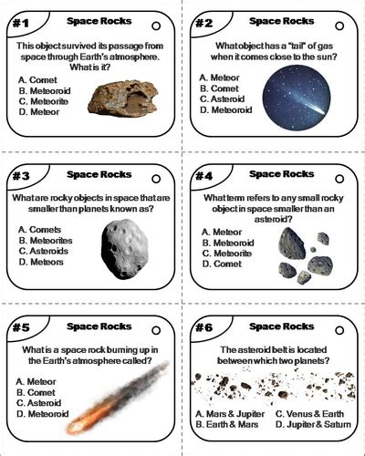 Comets Asteroids And Meteors Worksheet