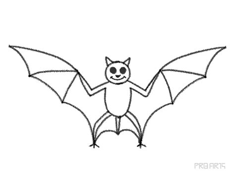 Bat Cartoon-style Drawing for Kids - PRB ARTS