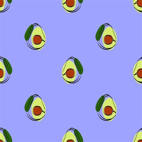 Premium Vector Seamless Pattern With Avocado On Blue Background