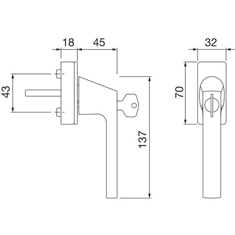 HOPPE Fenstergriff DALLAS Secustic Mit Sperrzylinder VK 7 X 32 42 Mm