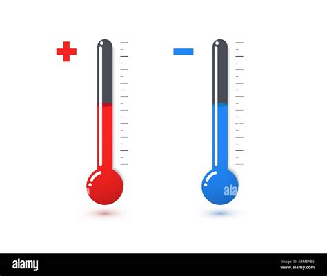 Red And Blue Mercury Thermometers Vector Illustration Hot And Cold Temperature Sensor Icons