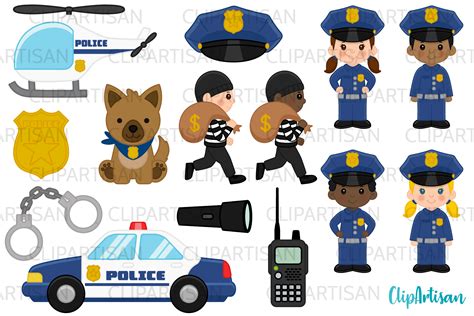 Cops Clipart, Police Officer Clip Art Graphic by ClipArtisan · Creative Fabrica