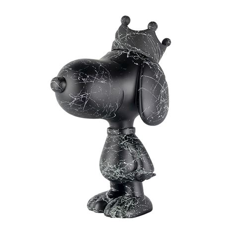 Figurine Snoopy Couronne Peanuts 65 Cm Graf Noir Et Blanc Leblon