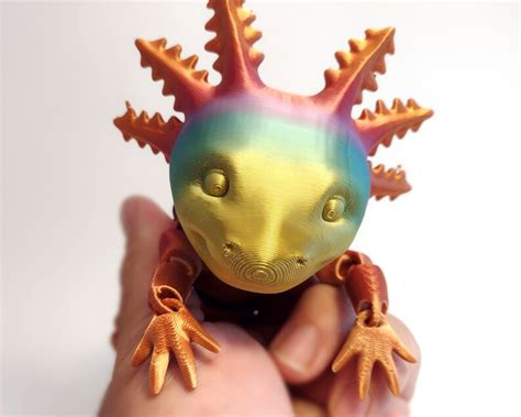 Axolotl Adorable Articulated D Printed Fidget Toy Design By Etsy