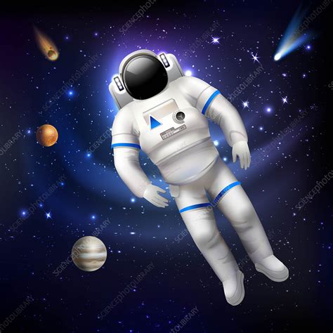 Astronaut Illustration Stock Image F019 9349 Science Photo Library