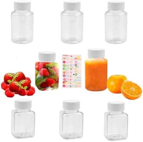 8 pcs Leere Plastikflaschen zum Befüllen 100ml Quadratische Form