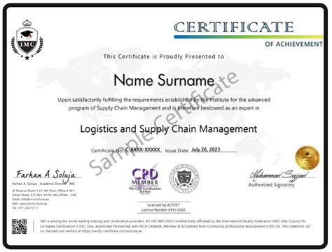 Supply Chain Management Certification Imc Institute