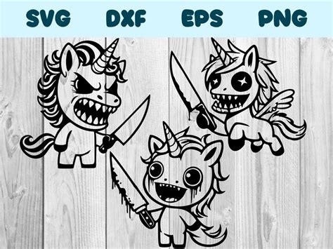 Killer Unicorn Svg Evil Unicorn Png Bad Ass Unicorn Clipart Etsy