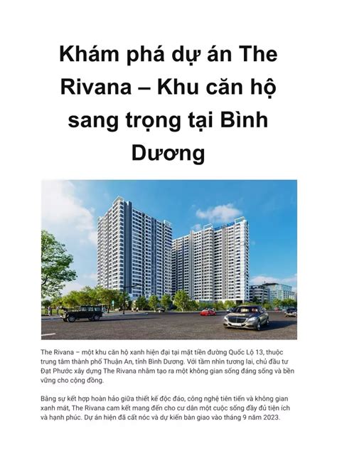 PPT The Rivana Thông tin giá bán giỏ hàng độc quyền 2023