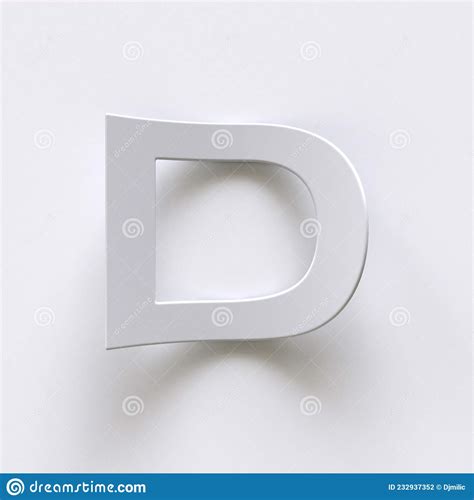 Bent Paper Font With Long Shadows Letter D D Stock Illustration