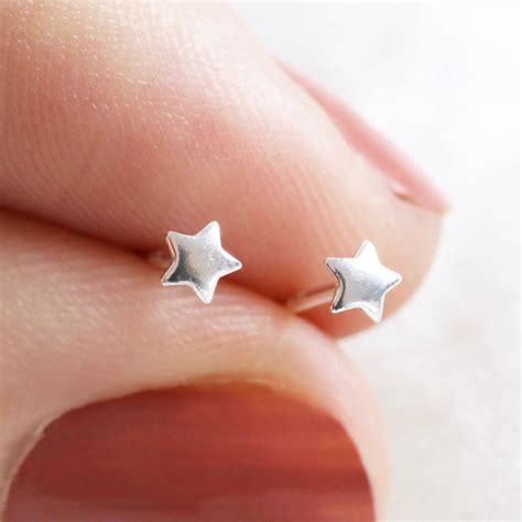 Tiny Sterling Silver Star Stud Earrings By Lisa Angel