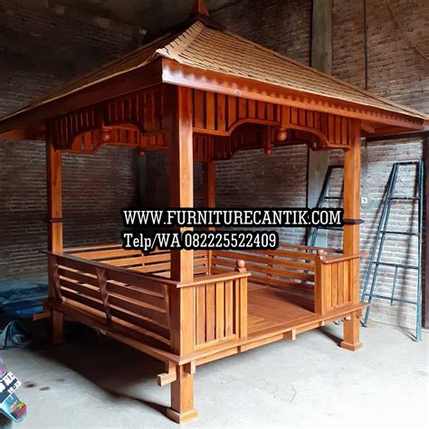 Gazebo Kayu Jati Atap Sirap Toko Furniture Cantik Jepara