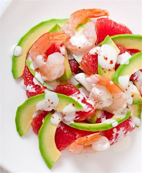 Free Photo California Salad A Mix Of Avocado Grapefruit And Shrimp