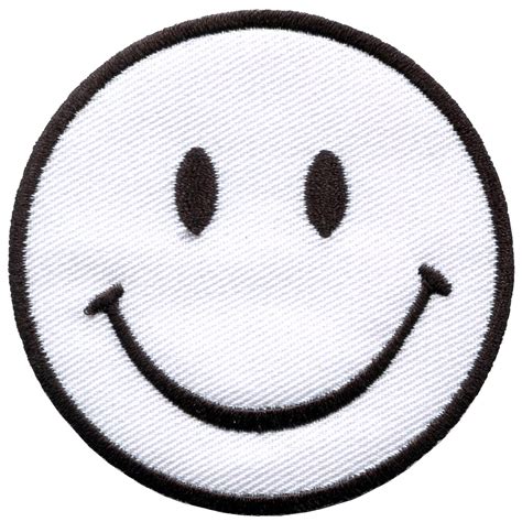 White Smile Retro Fun Smile Embroidered Applique Iron On Patch S