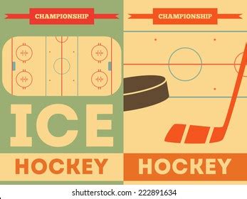 Hockey Posters Retro Illustration Stock Illustration 222891634 ...