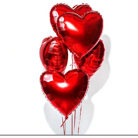 Pmu Valentines Day Red Heart Shaped 18 Inches Mylar Foil Balloons